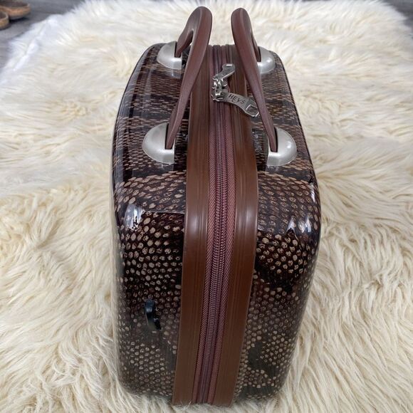 Heys USA Millano Brown Snake Skin Print Hard Shell Makeup Toiletries Case - NWOT - Picture 6 of 11